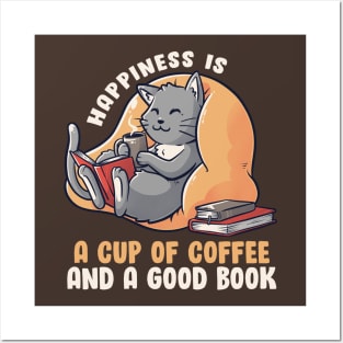 Happiness Is Cute Funny Cat Gift Posters and Art